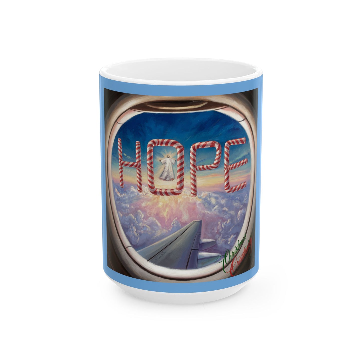 Inspirational Ceramic Mug - "HOPE" Design for Cozy Moments/ Aviator/Pilot/Plane Lover Christmas Gift