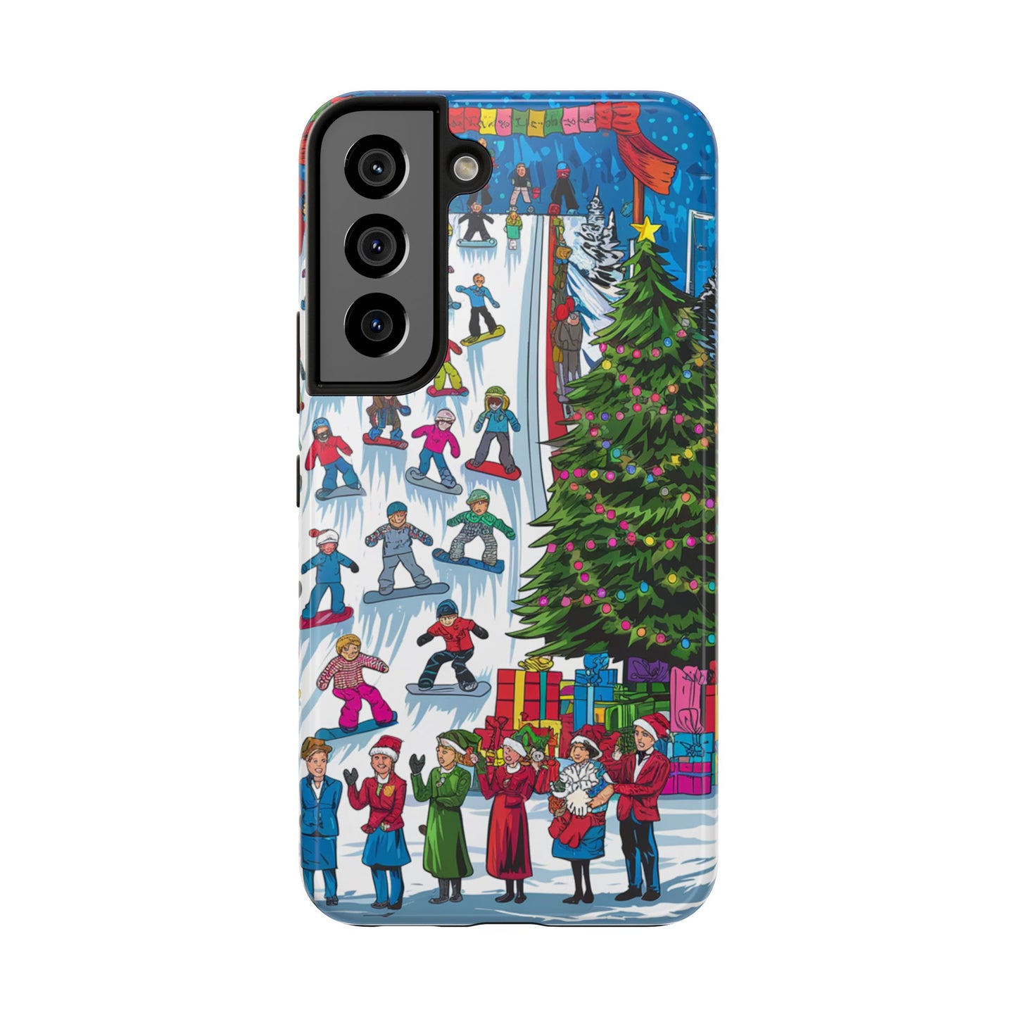 Festive Winter Holiday Tough Phone Cases - Colorful Christmas Design