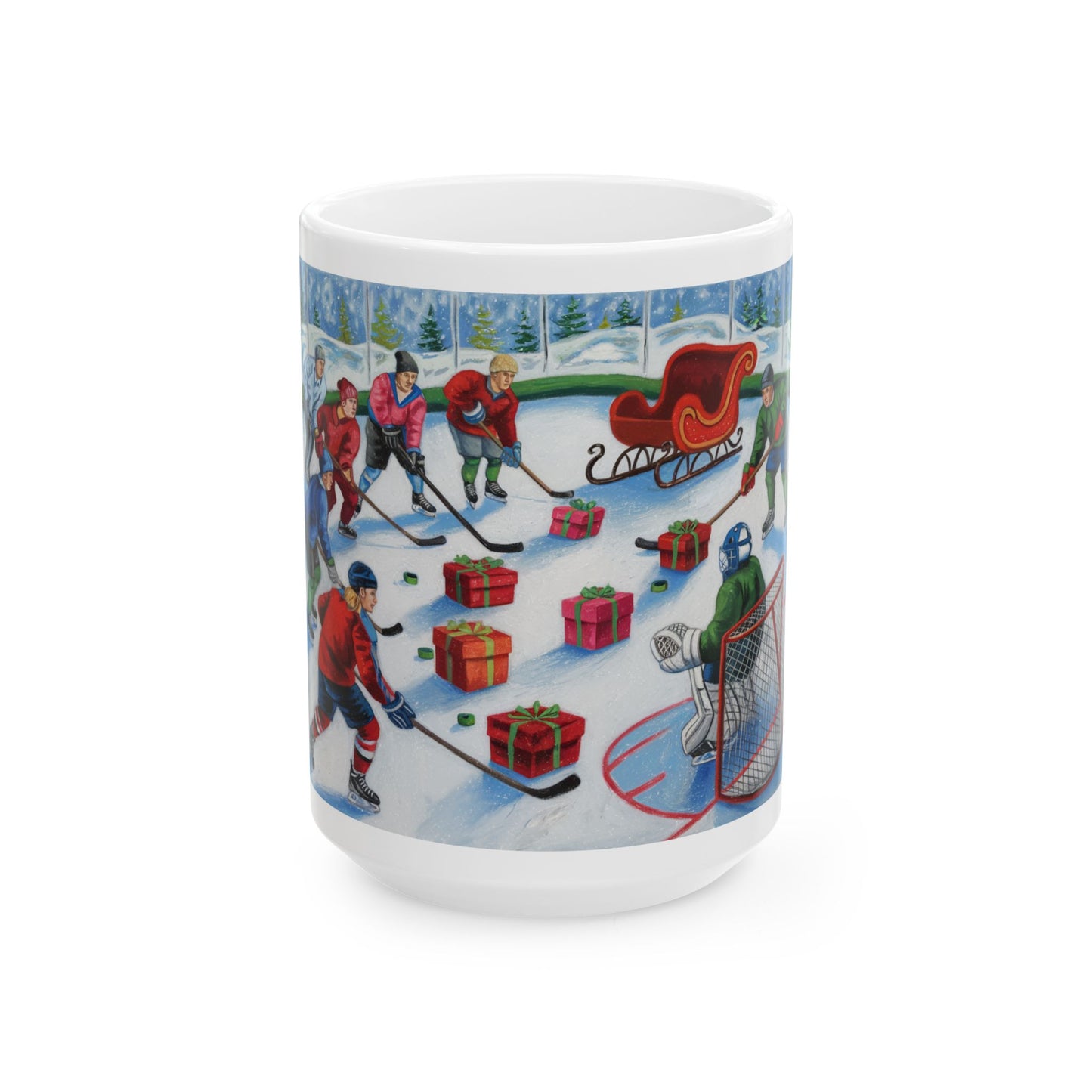 Vintage Holiday Hockey Ceramic Mug - 11oz & 15oz