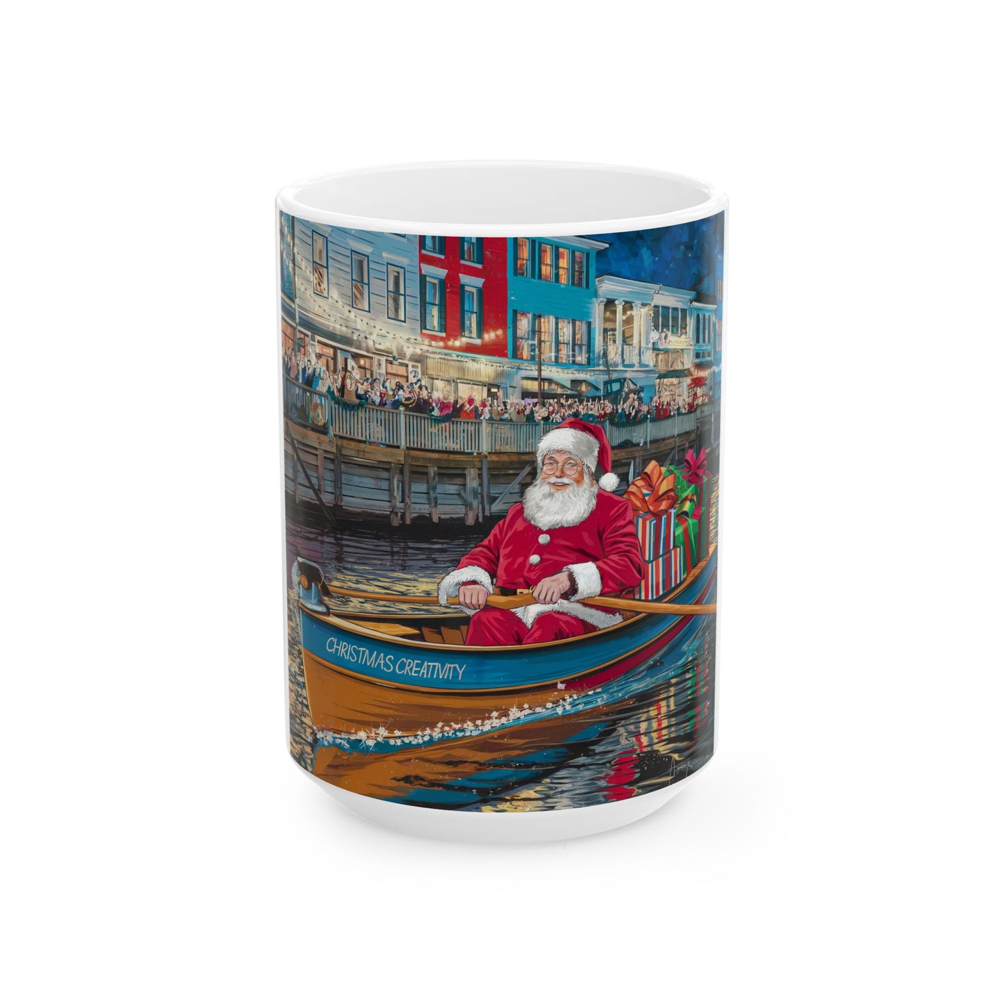 Christmas Creativity Rowboat Ceramic Mug, (11oz, 15oz)