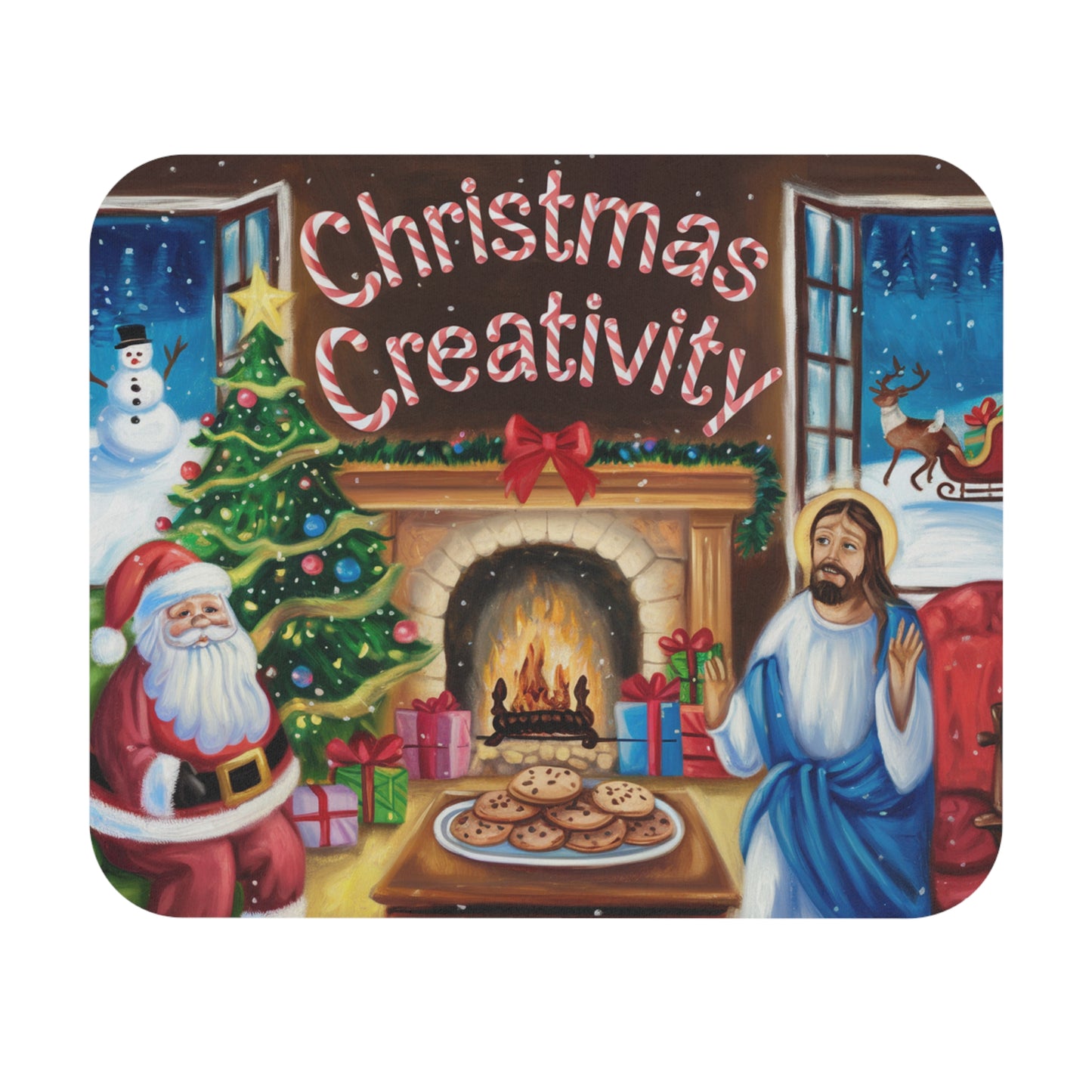 Christmas Creativity Mouse Pad - Festive Holiday Decorations for Home Office