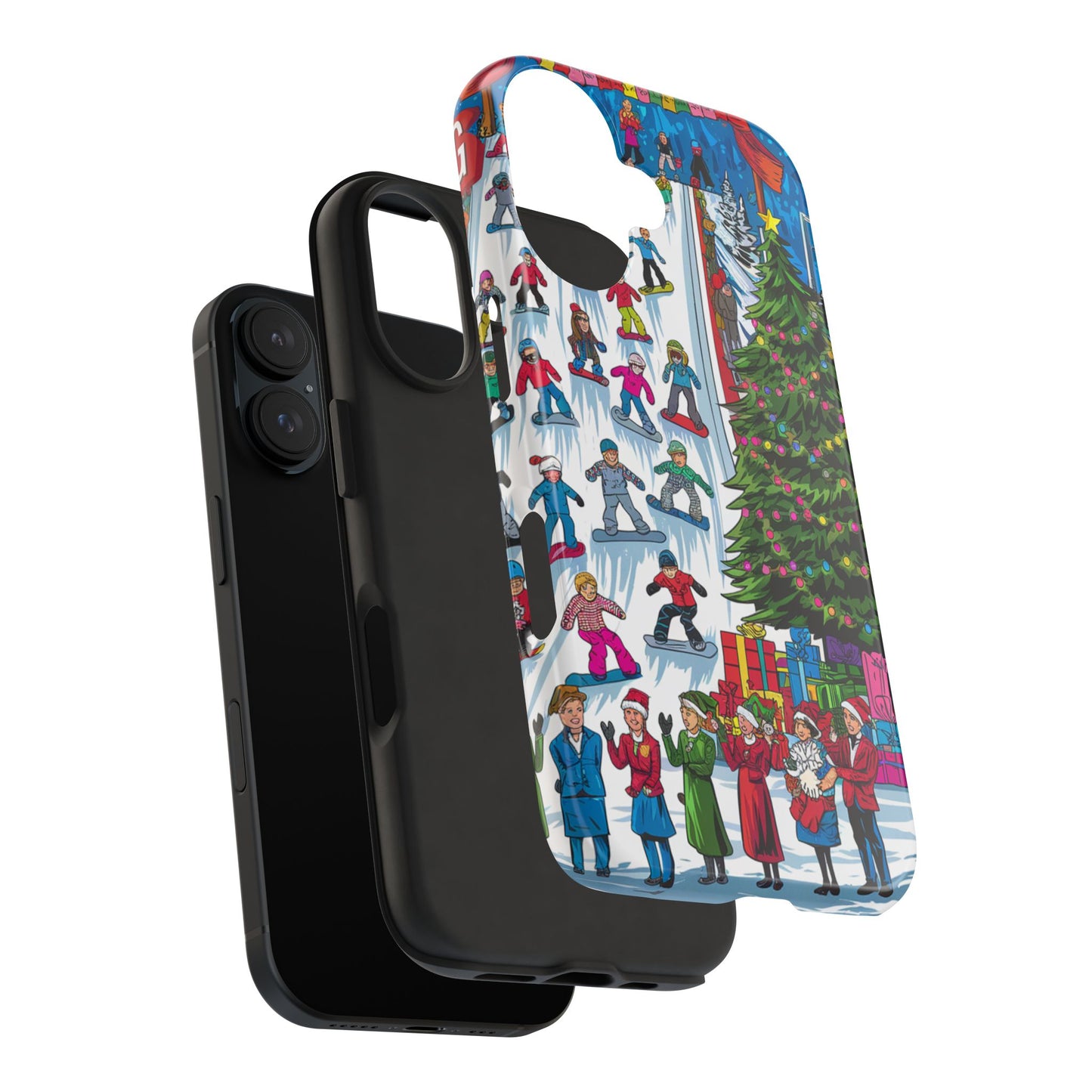 Festive Winter Holiday Tough Phone Cases - Colorful Christmas Design