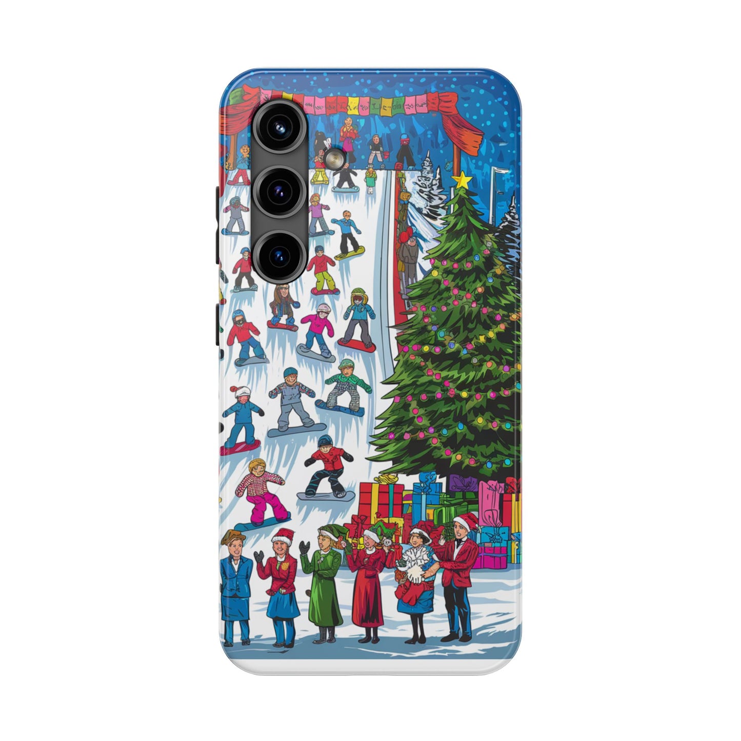 Festive Winter Holiday Tough Phone Cases - Colorful Christmas Design