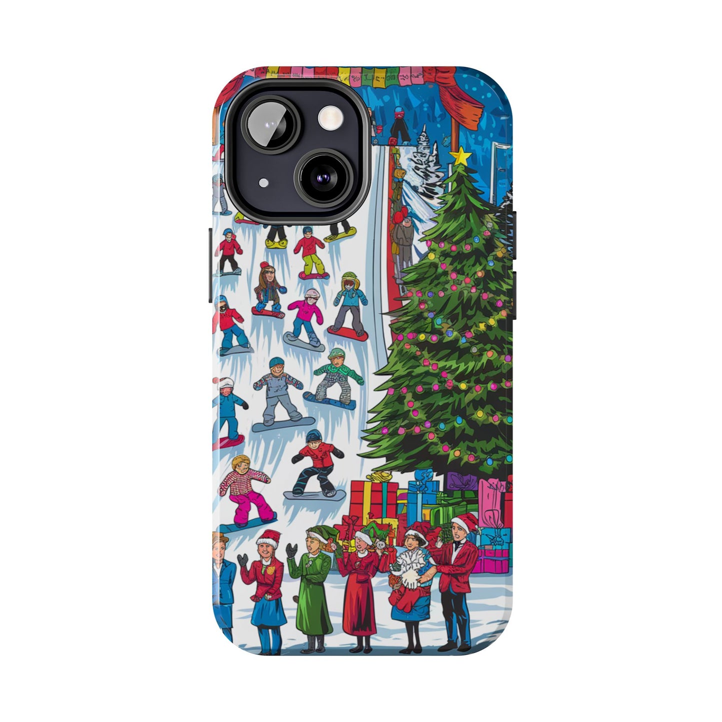 Festive Winter Holiday Tough Phone Cases - Colorful Christmas Design