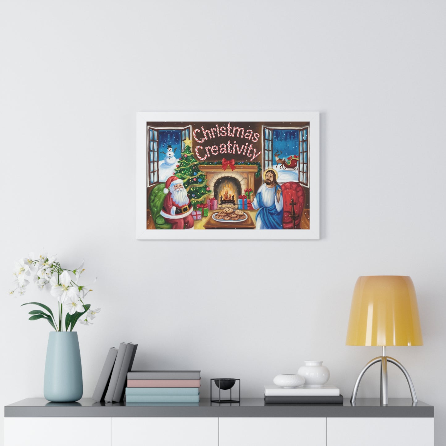 Christmas Creativity Framed Horizontal Poster - Holiday Wall Art for Festive Decor