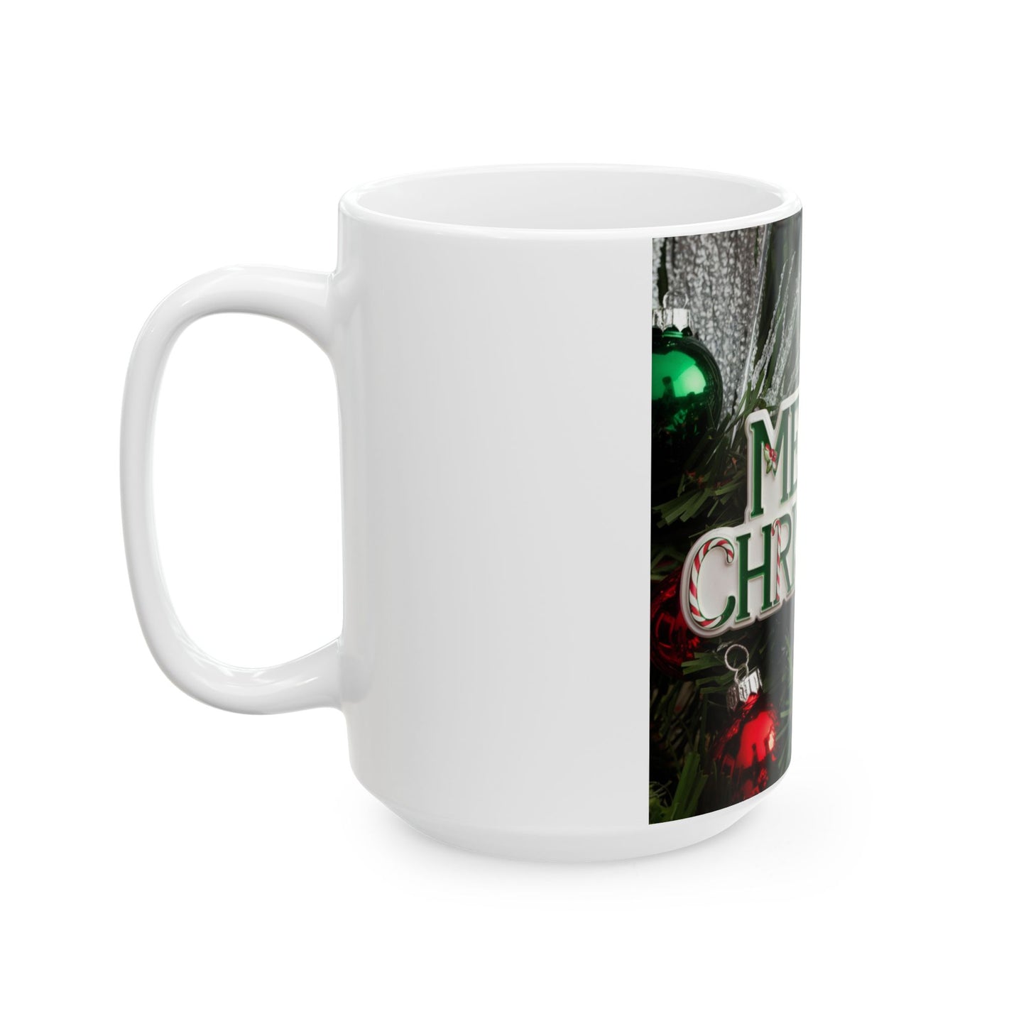 Merry Christmas Ceramic Mug - Festive Holiday Drinkware (11oz, 15oz)