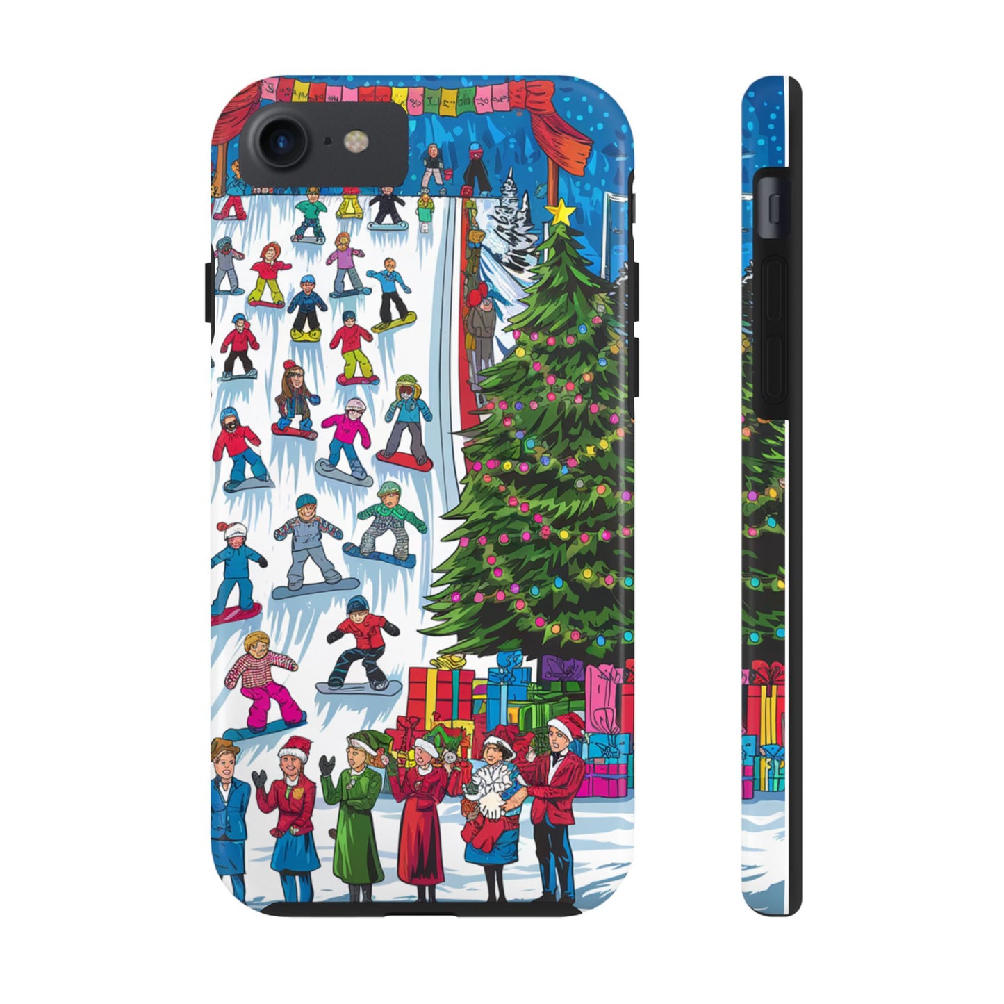 Festive Winter Holiday Tough Phone Cases - Colorful Christmas Design