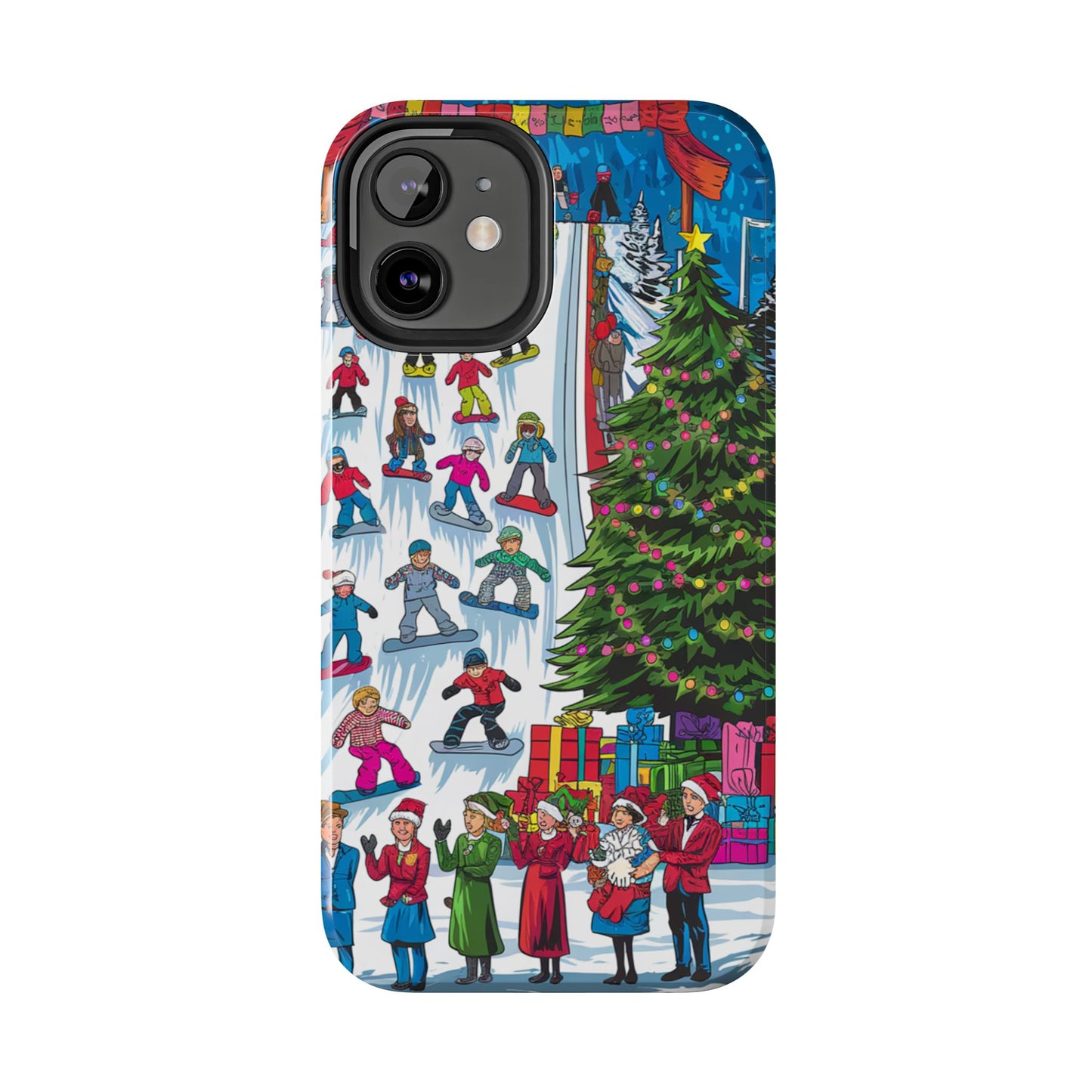 Festive Winter Holiday Tough Phone Cases - Colorful Christmas Design