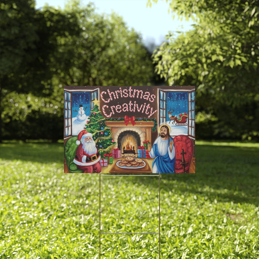 Christmas Creativity Yard Sign - Festive Holiday Decor for Joyful Celebrations