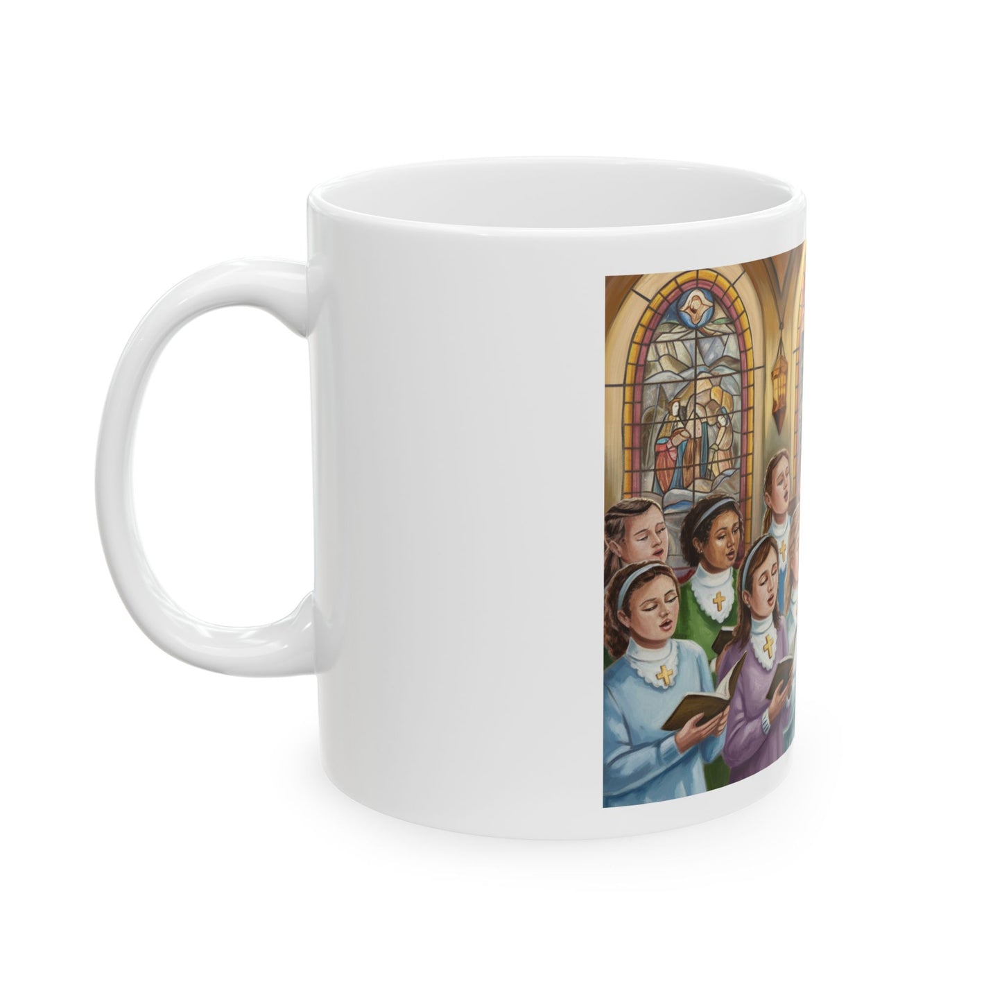 Christmas Choir Ceramic Mug - 11oz & 15oz Coffee Cup for Holiday Cheer