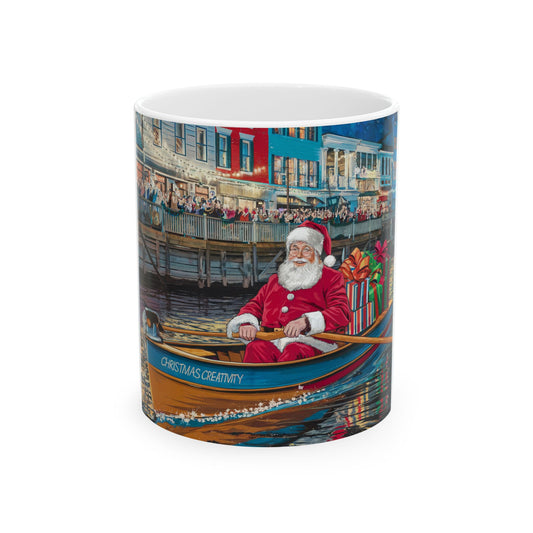 Christmas Creativity Rowboat Ceramic Mug, (11oz, 15oz)