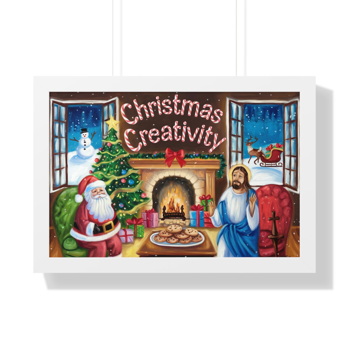 Christmas Creativity Framed Horizontal Poster - Holiday Wall Art for Festive Decor