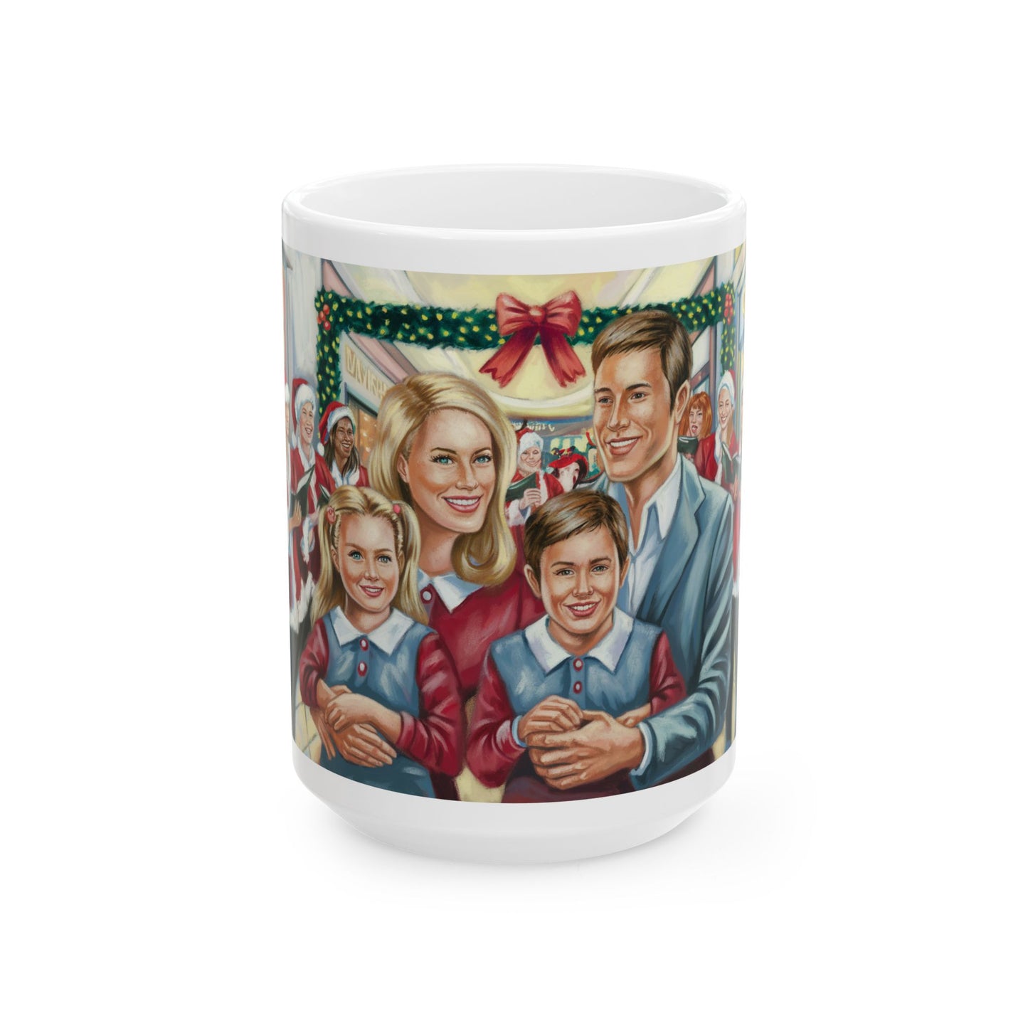 Festive Family Ceramic Mug - Holiday Cheer Design (11oz, 15oz)