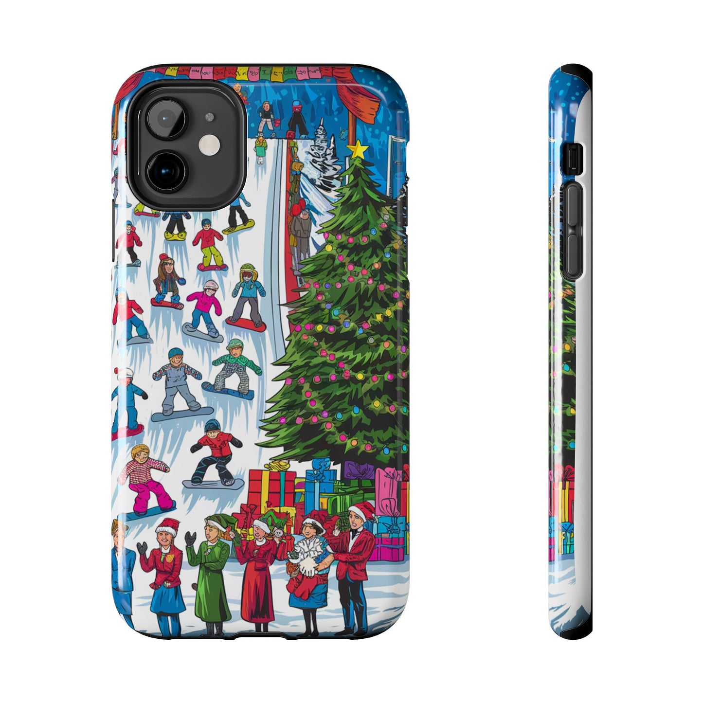 Festive Winter Holiday Tough Phone Cases - Colorful Christmas Design