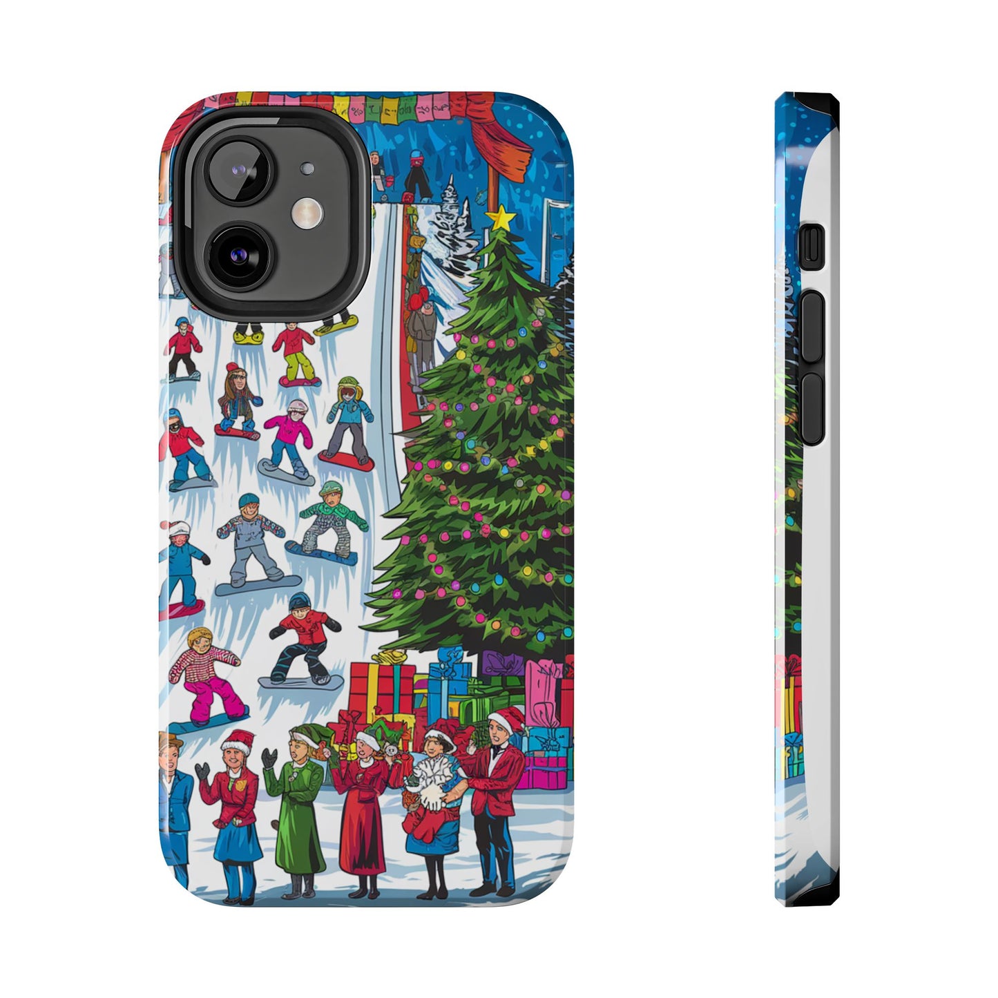 Festive Winter Holiday Tough Phone Cases - Colorful Christmas Design