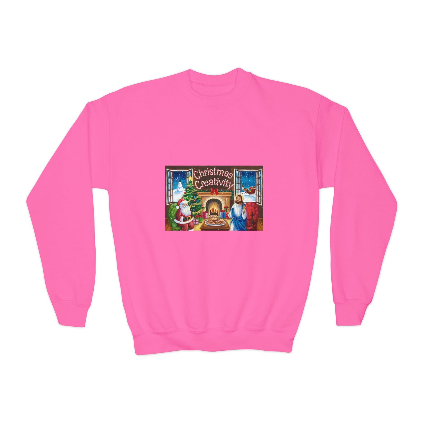 Youth Crewneck Sweatshirt - "Christmas Creativity" Cozy Holiday Sweatshirt