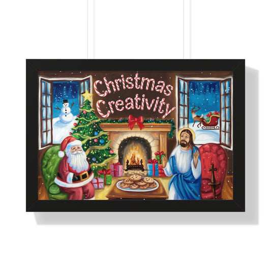 Christmas Creativity Framed Horizontal Poster - Holiday Wall Art for Festive Decor