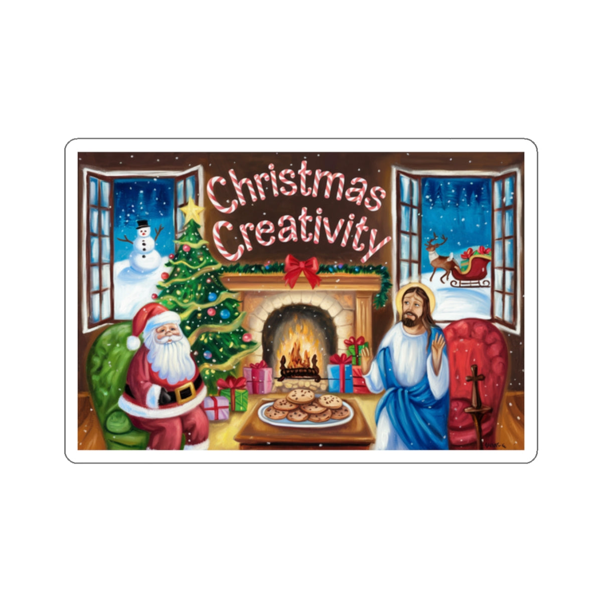 Christmas Creativity Kiss-Cut Stickers - Festive Holiday Decor for Laptops and Gifts