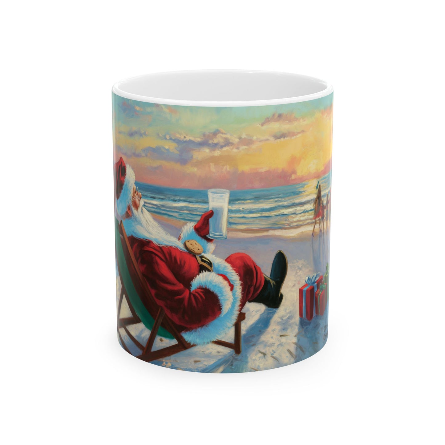 Beachy Santa Beach Chillin Ceramic Mug, (11oz, 15oz)