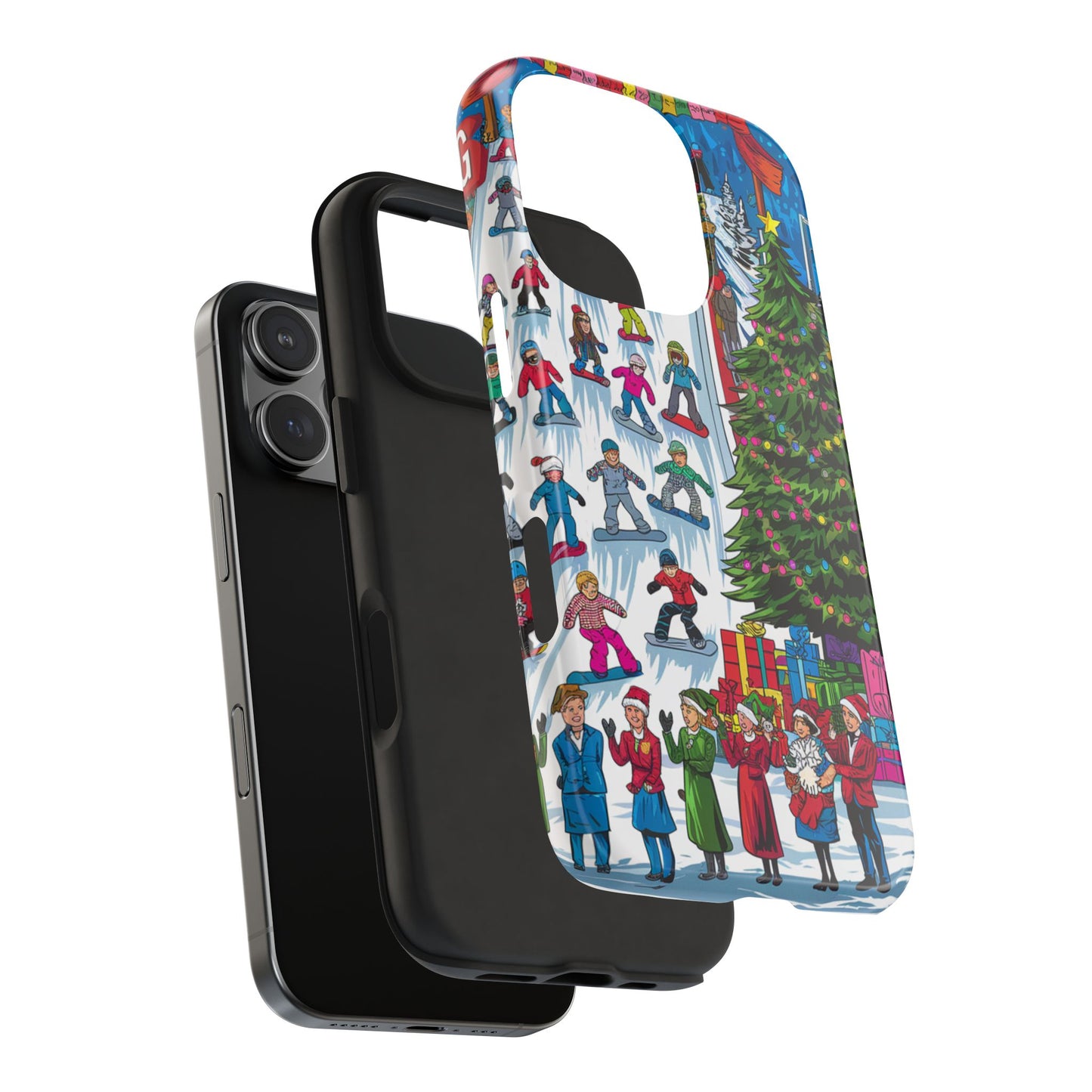 Festive Winter Holiday Tough Phone Cases - Colorful Christmas Design