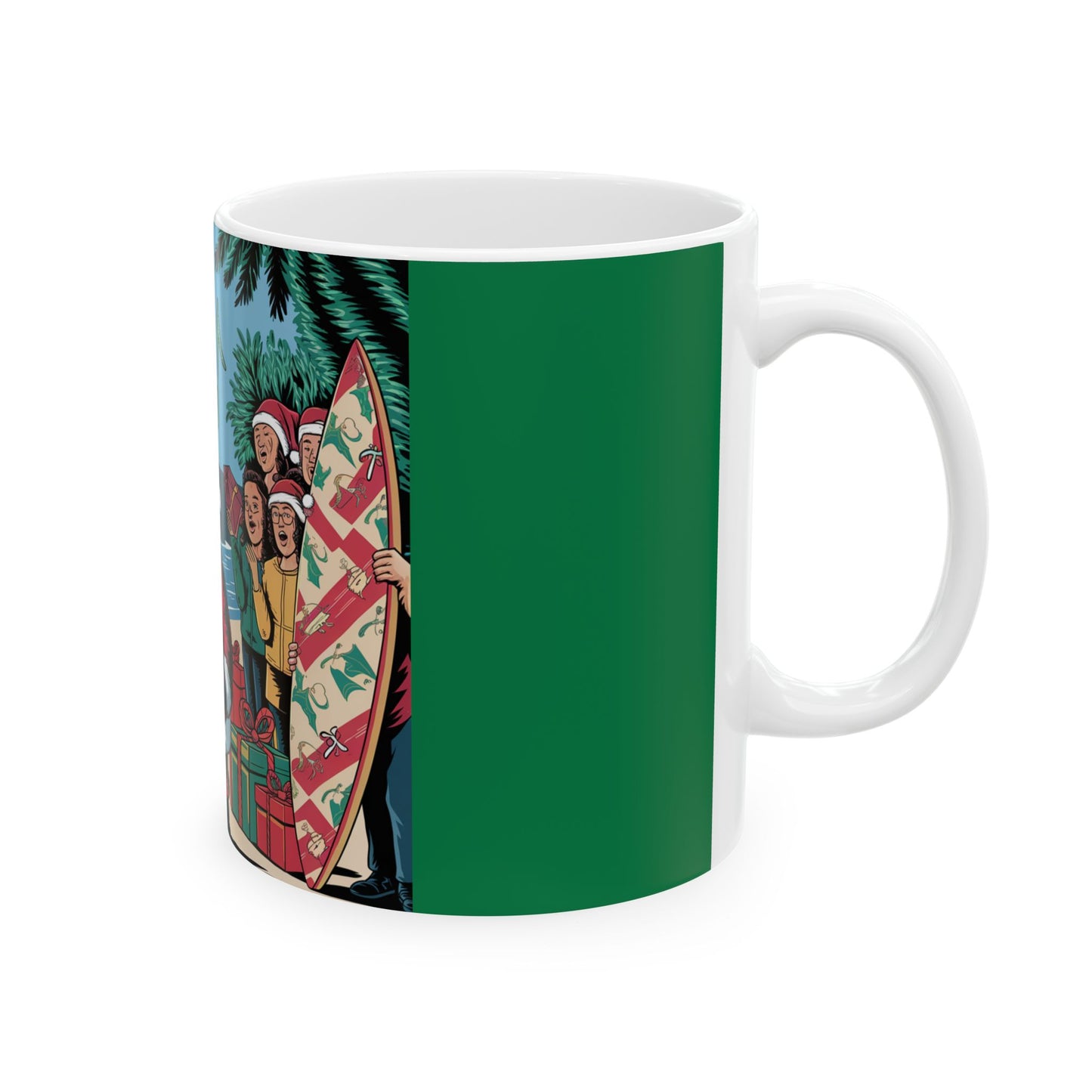 Christmas Creativity Santa on the Beach Ceramic Mug, (11oz, 15oz)