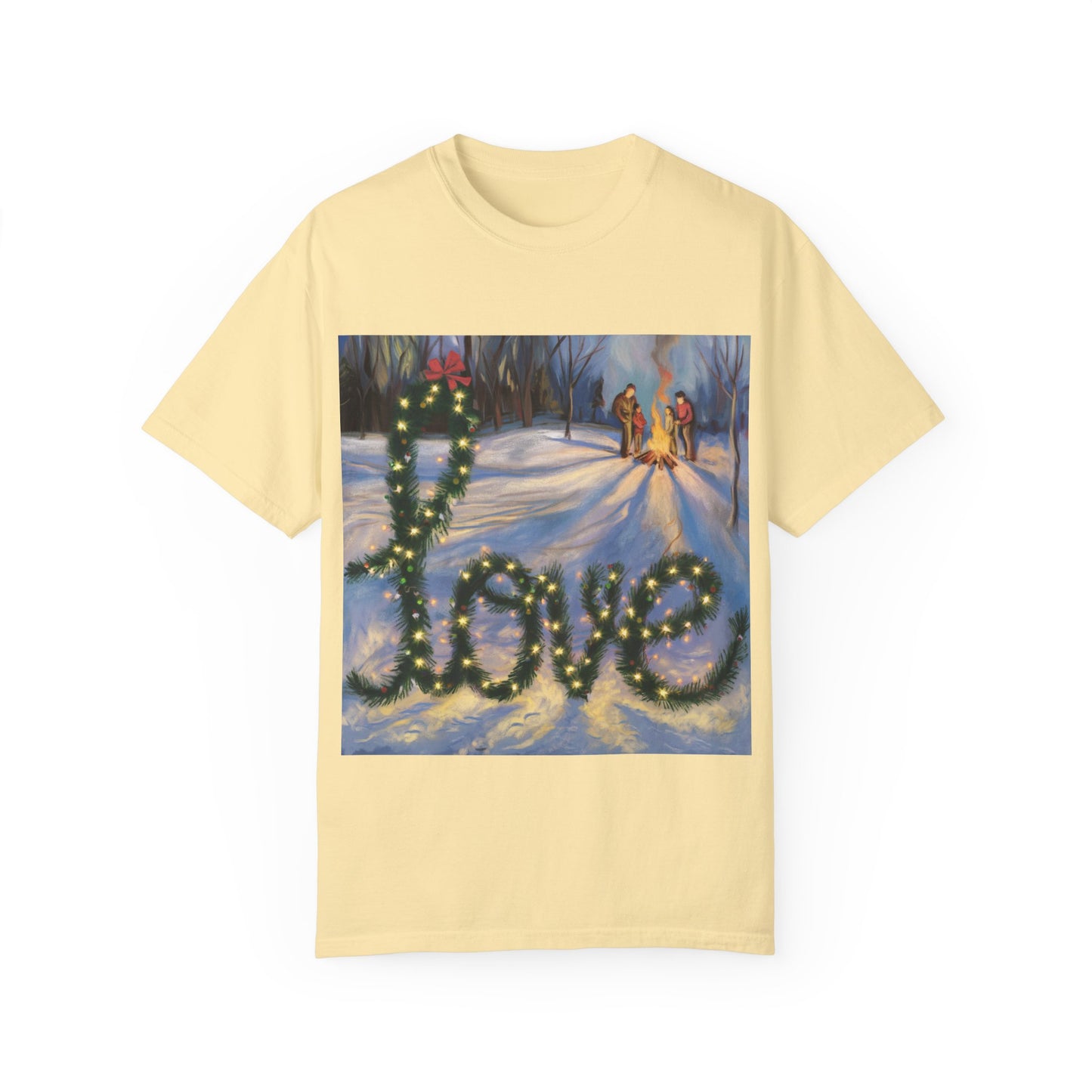 Garment-Dyed T-Shirt with 'Love' Holiday Design