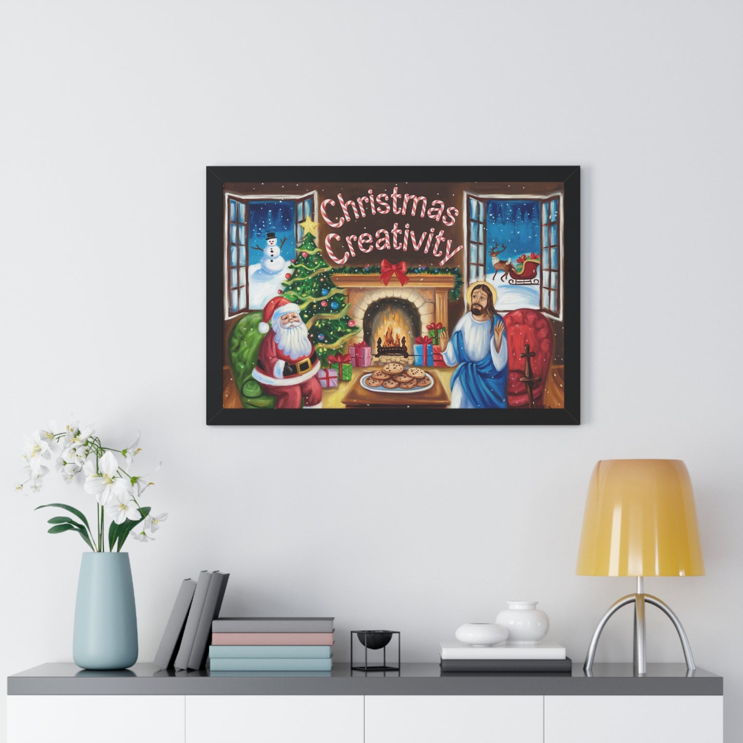 Christmas Creativity Framed Horizontal Poster - Holiday Wall Art for Festive Decor