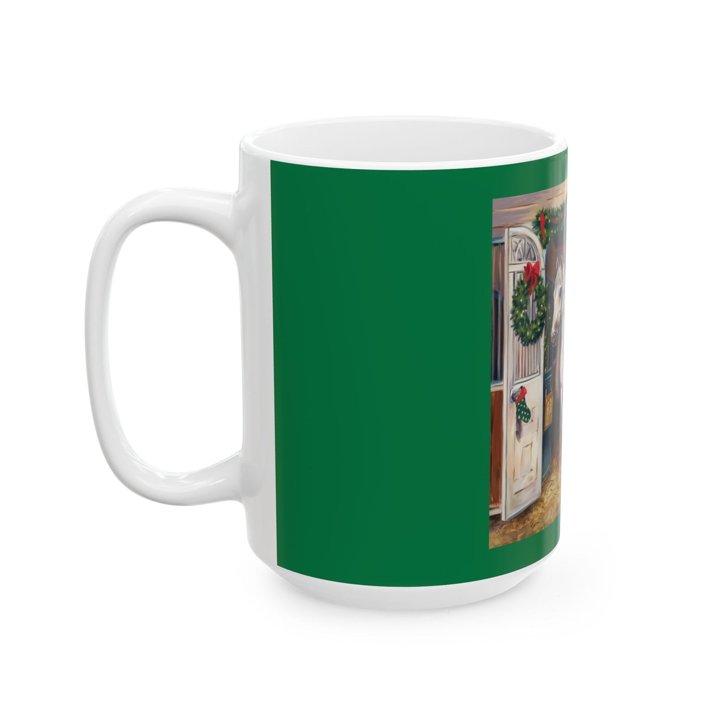 Christmas Horse Ceramic Mug - Festive Holiday Drinkware