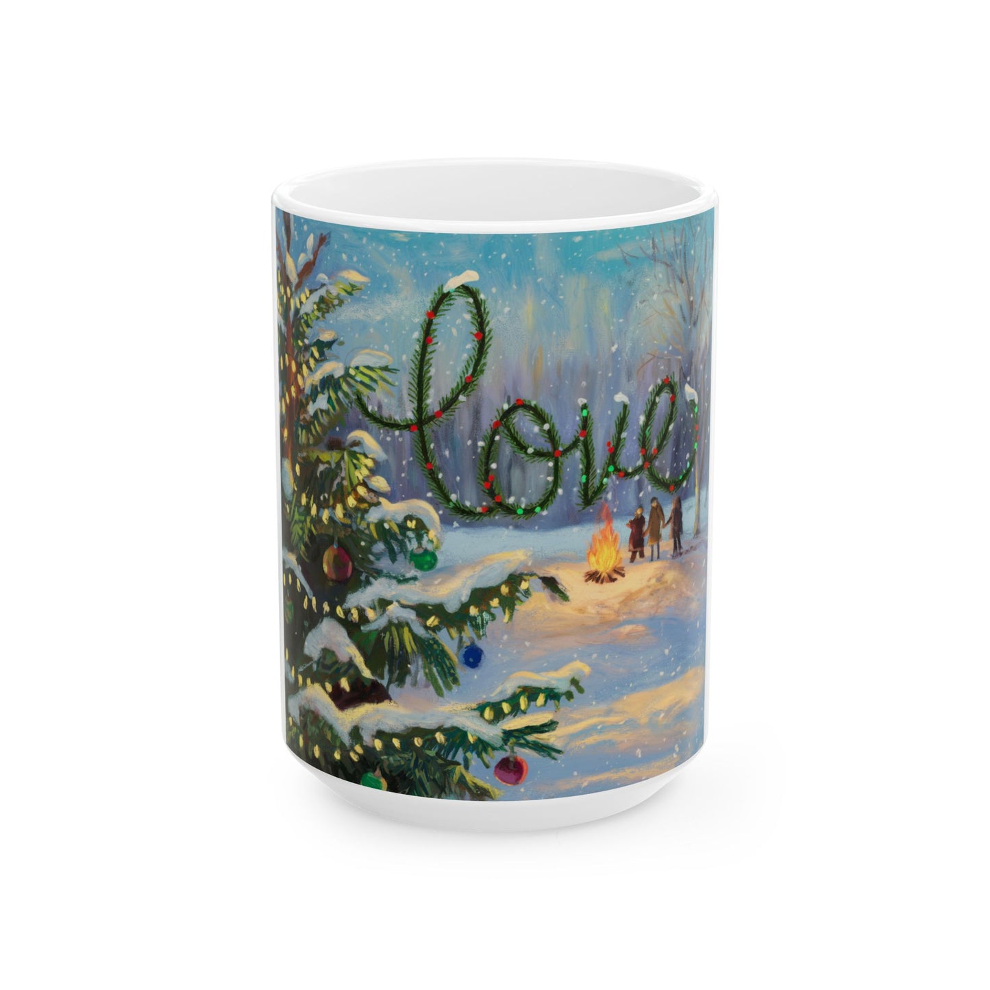 Festive Love Ceramic Mug - 11oz & 15oz Holiday Coffee Cup