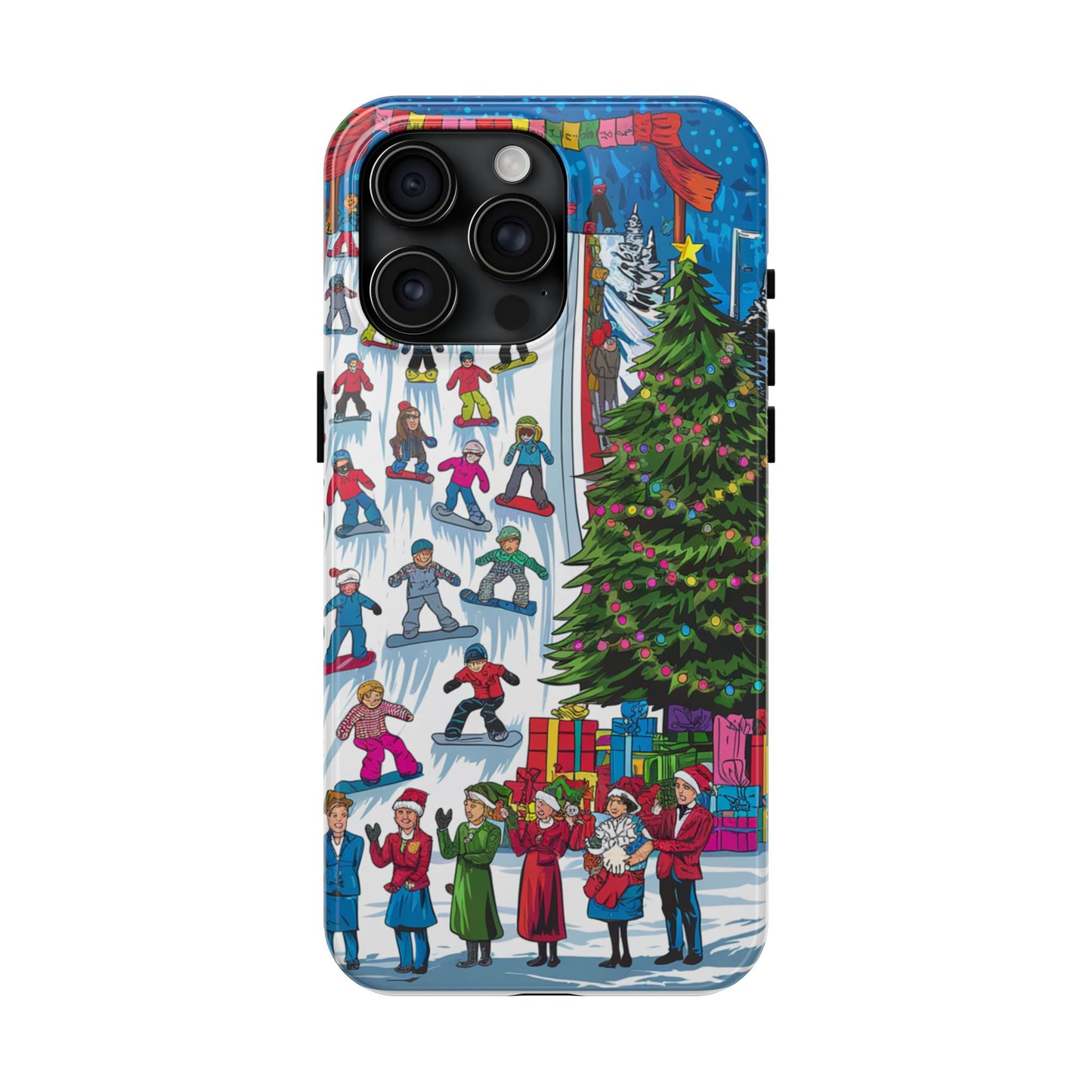 Festive Winter Holiday Tough Phone Cases - Colorful Christmas Design