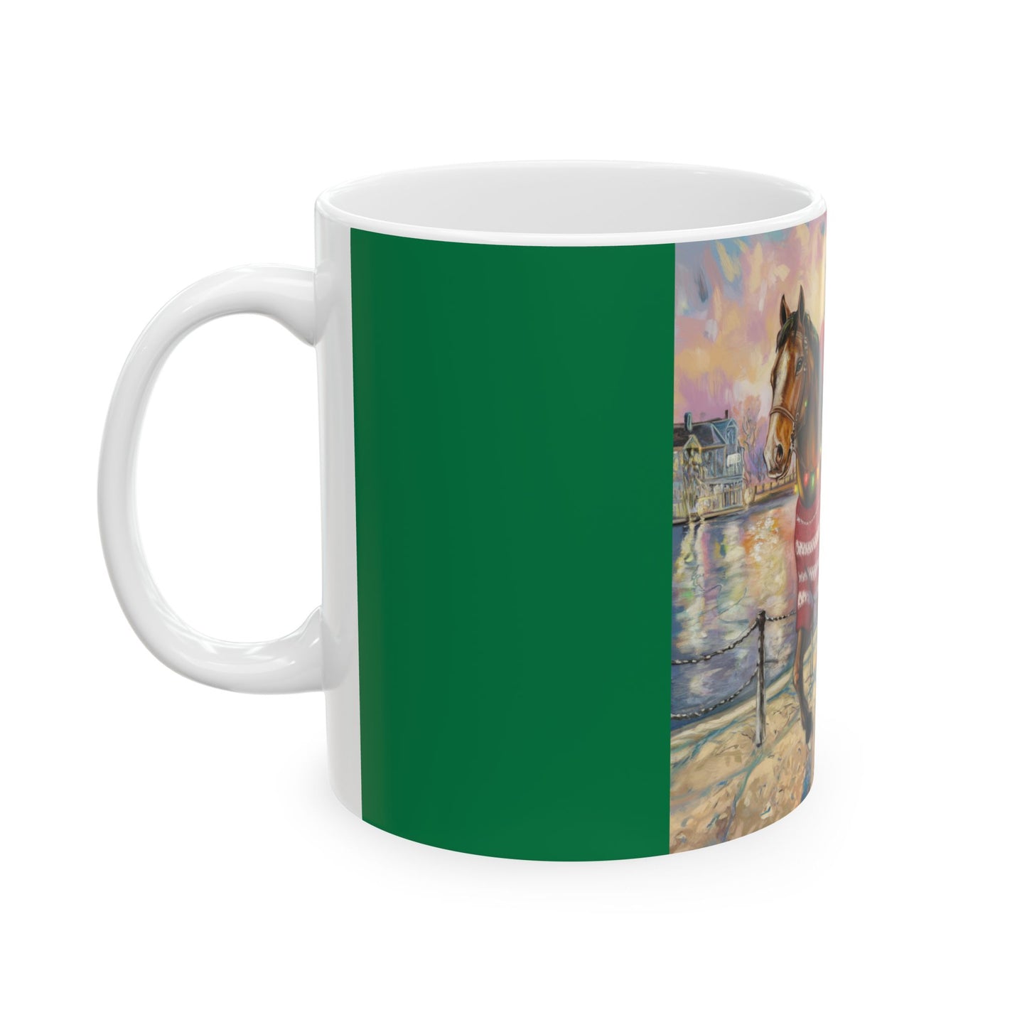 Festive Family Horse Riding Ceramic Mug - Perfect Holiday Gift