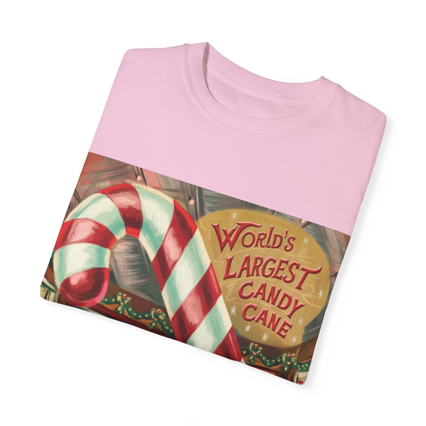 World's Largest Candy Cane Unisex Garment-Dyed T-Shirt