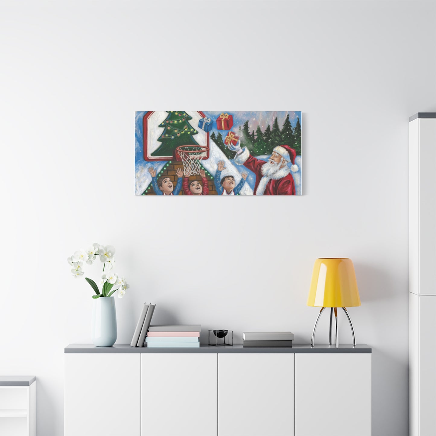 Christmas Team Jesus Canvas Wall Art - Holiday Decor