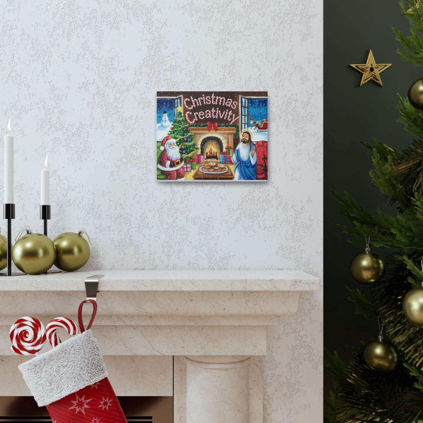 Festive Christmas Canvas Gallery Wrap - 'Christmas Creativity' Decor