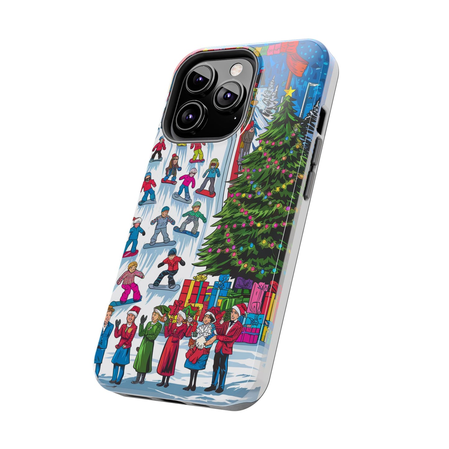 Festive Winter Holiday Tough Phone Cases - Colorful Christmas Design