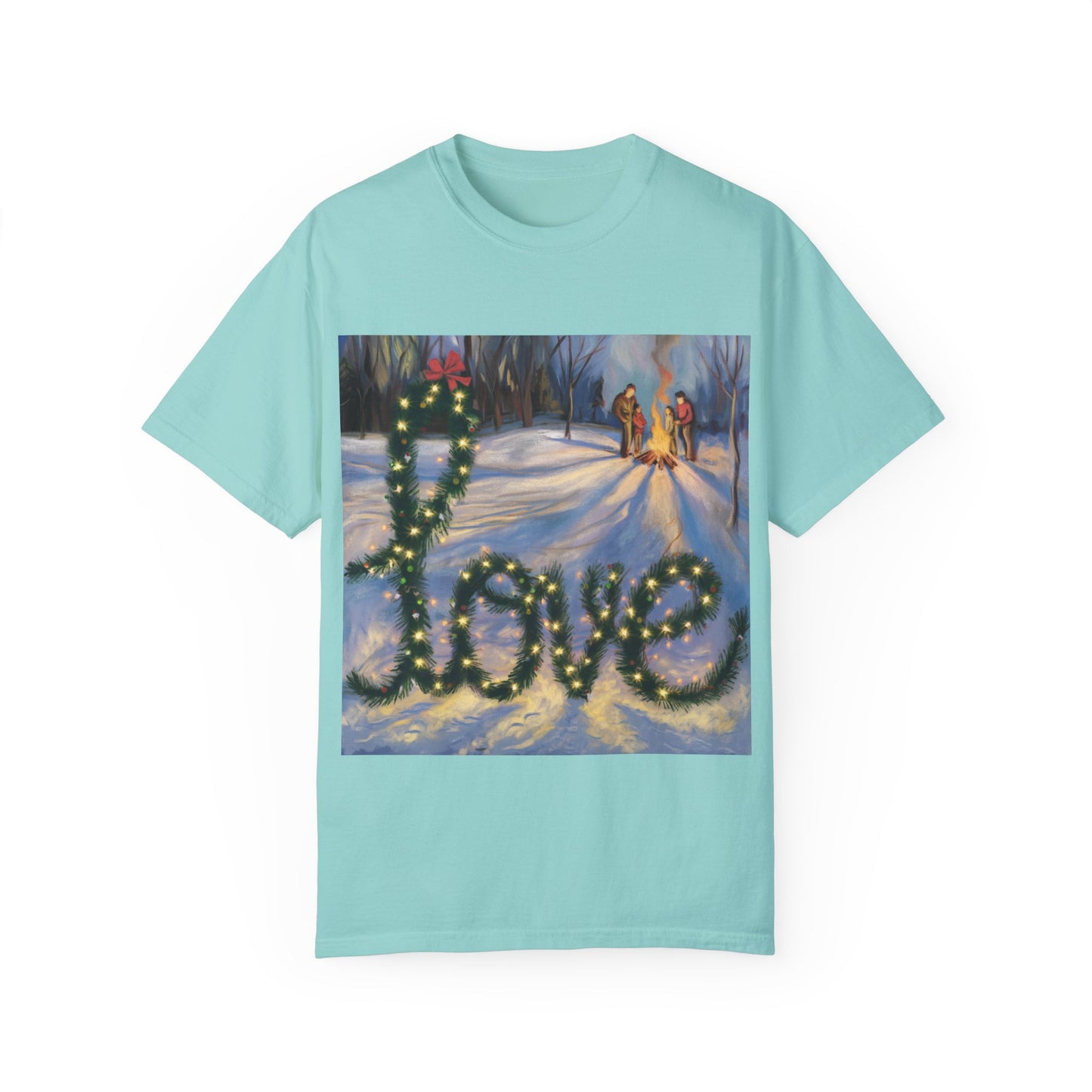 Garment-Dyed T-Shirt with 'Love' Holiday Design