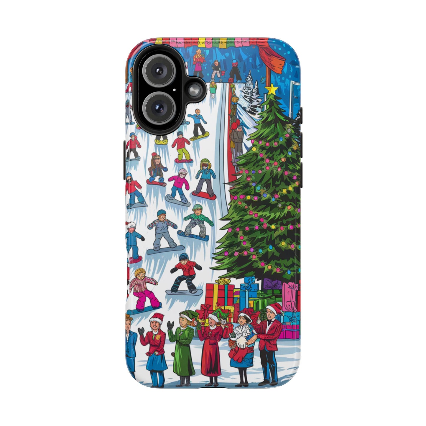 Festive Winter Holiday Tough Phone Cases - Colorful Christmas Design