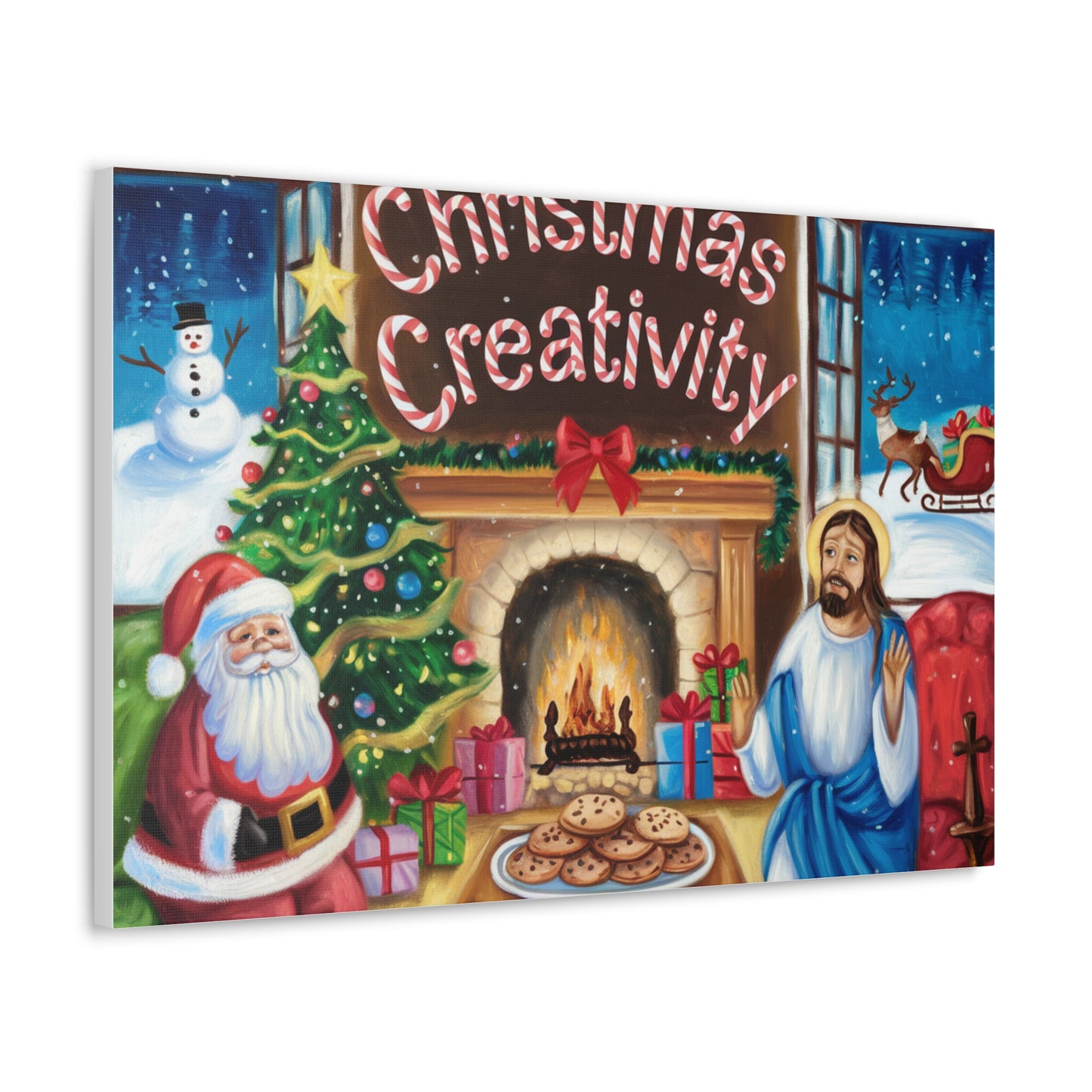 Festive Christmas Canvas Gallery Wrap - 'Christmas Creativity' Decor