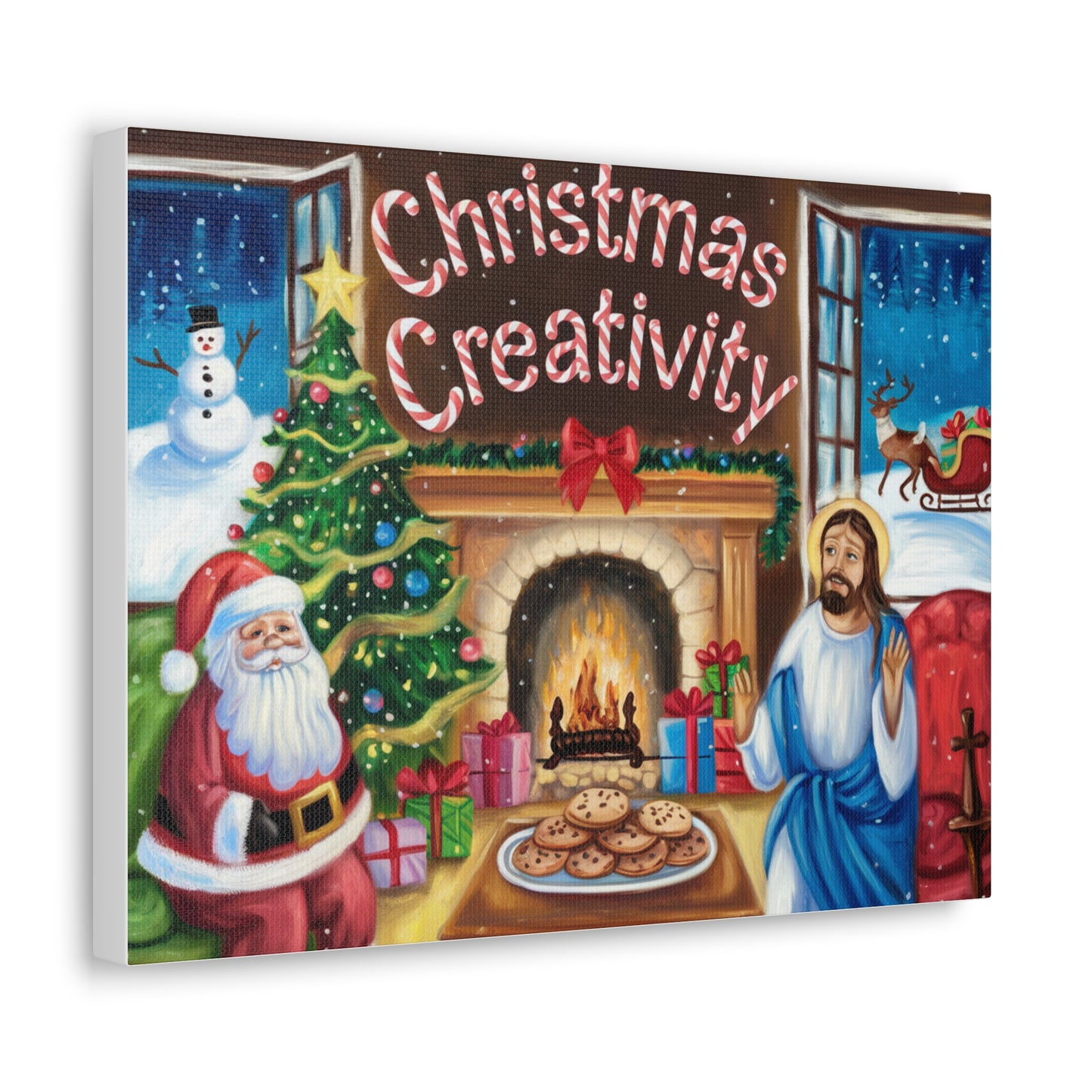 Festive Christmas Canvas Gallery Wrap - 'Christmas Creativity' Decor