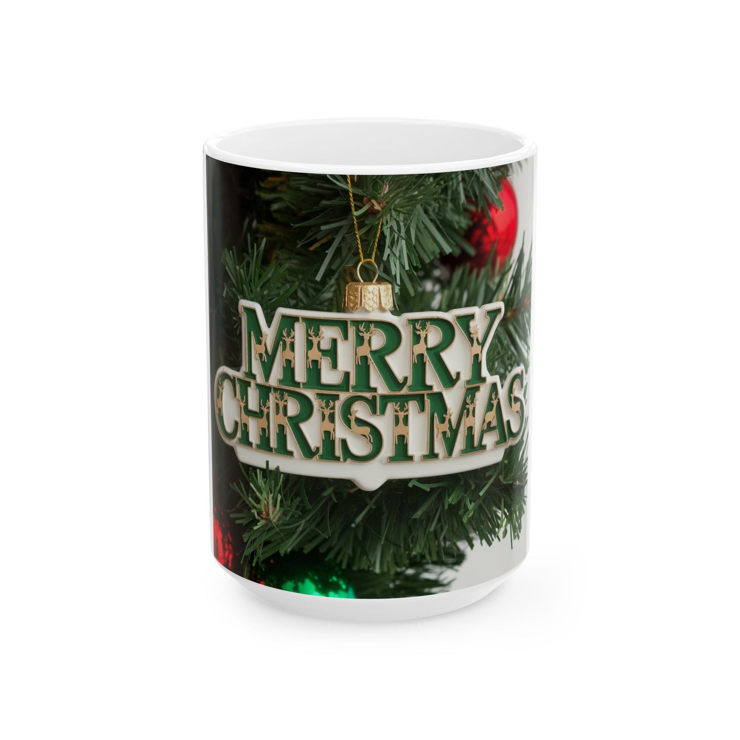 Merry Christmas Ceramic Mug - Festive Holiday Coffee Cup (11oz & 15oz)