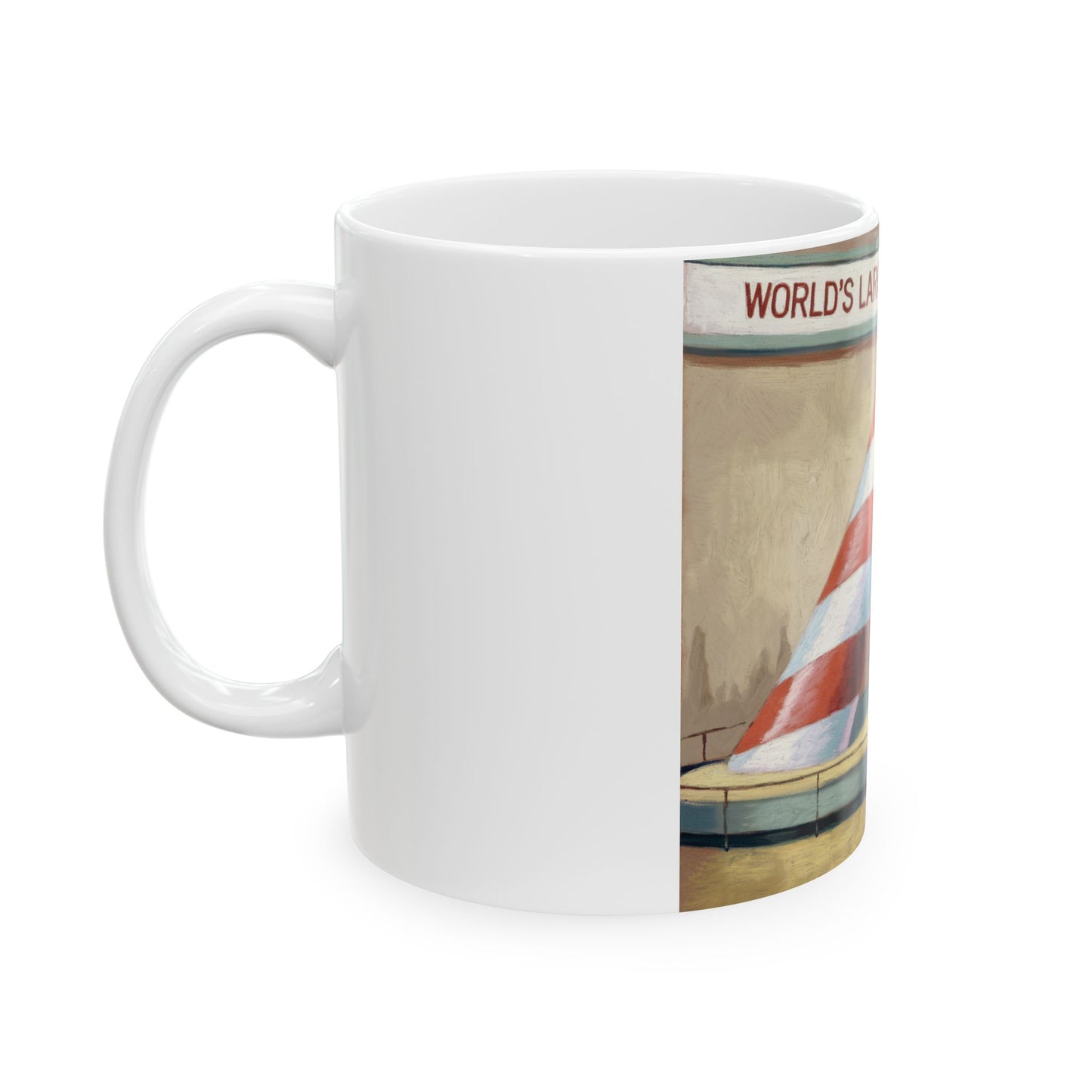 World's Largest Candy Cane Ceramic Mug - Festive Holiday Gift for Hot Beverages