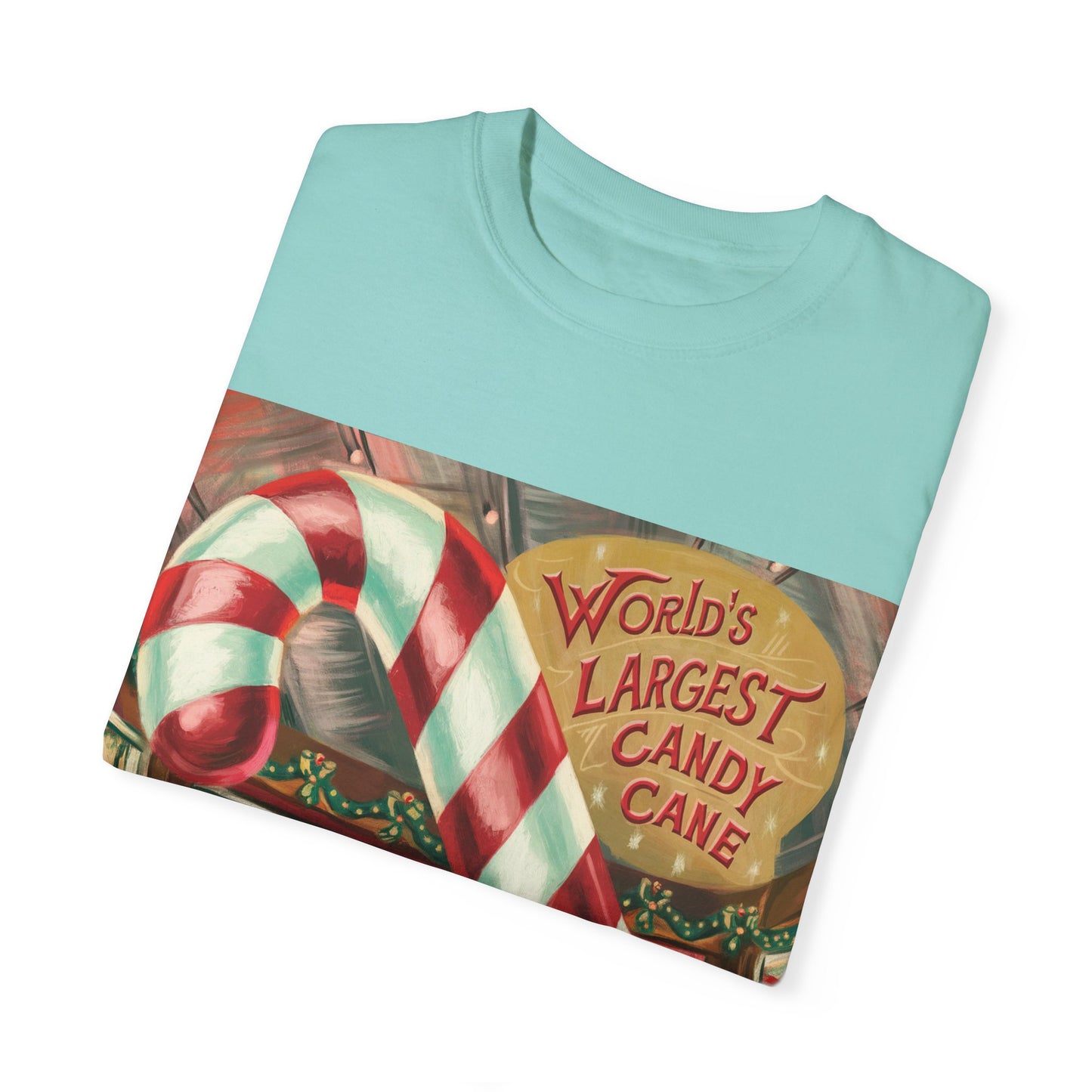 World's Largest Candy Cane Unisex Garment-Dyed T-Shirt