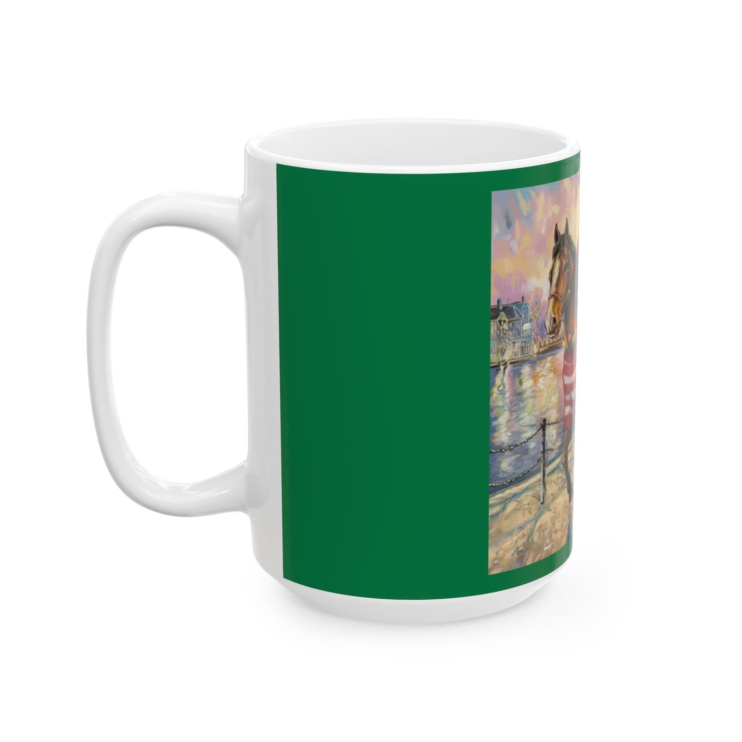 Festive Family Horse Riding Ceramic Mug - Perfect Holiday Gift