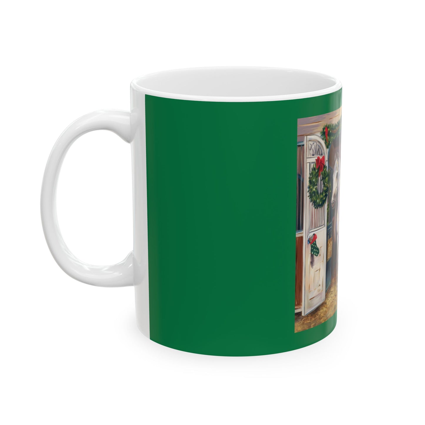 Christmas Horse Ceramic Mug - Festive Holiday Drinkware