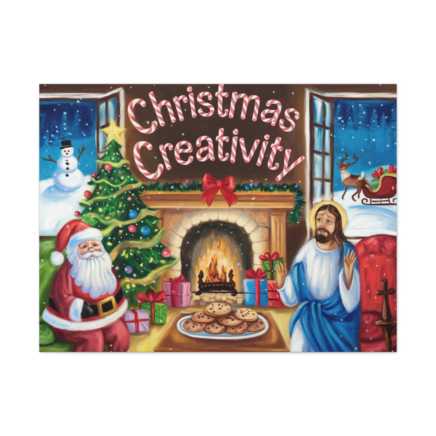 Festive Christmas Canvas Gallery Wrap - 'Christmas Creativity' Decor