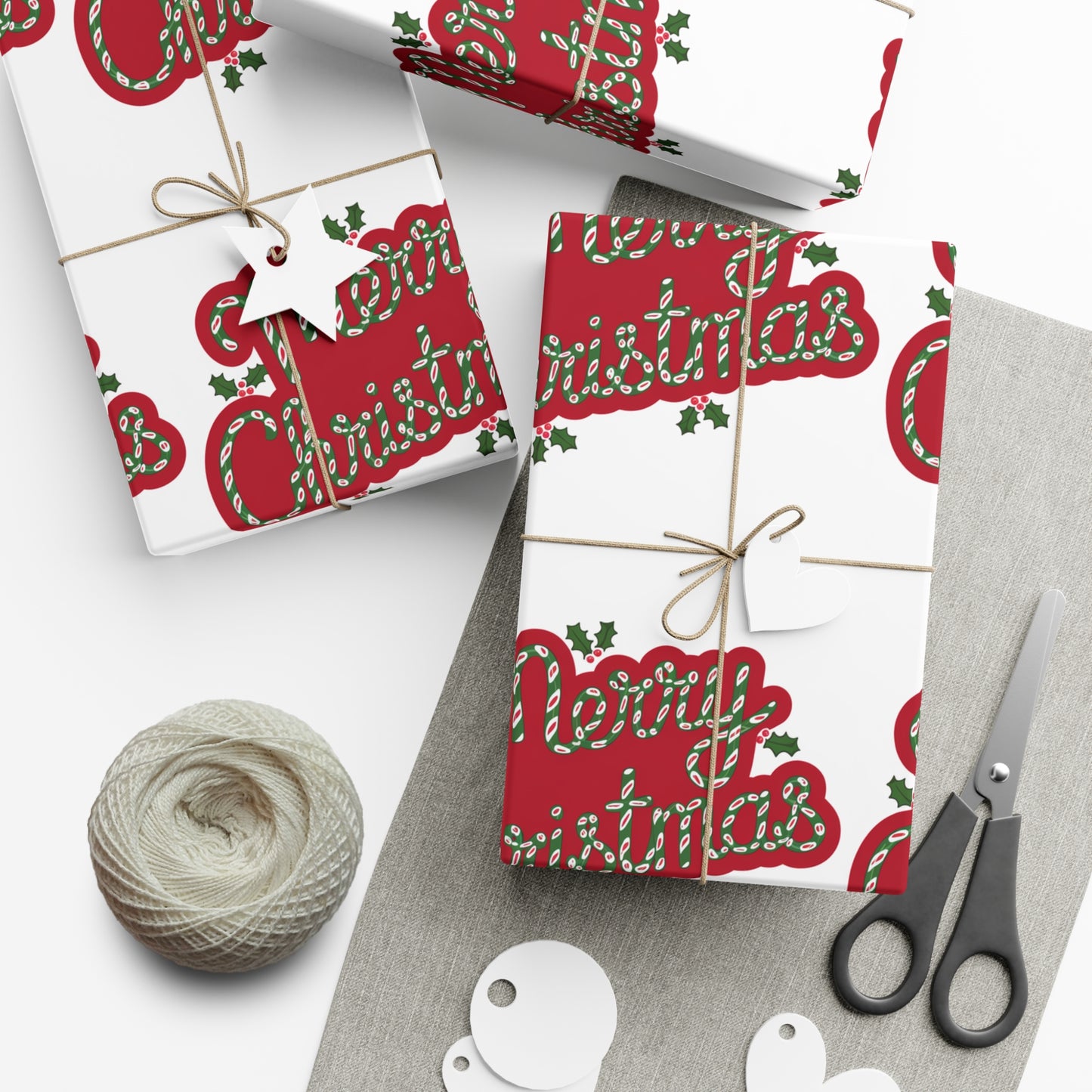 Festive Merry Christmas Gift Wrap Papers - Holiday Wrapping Paper for Gift Giving