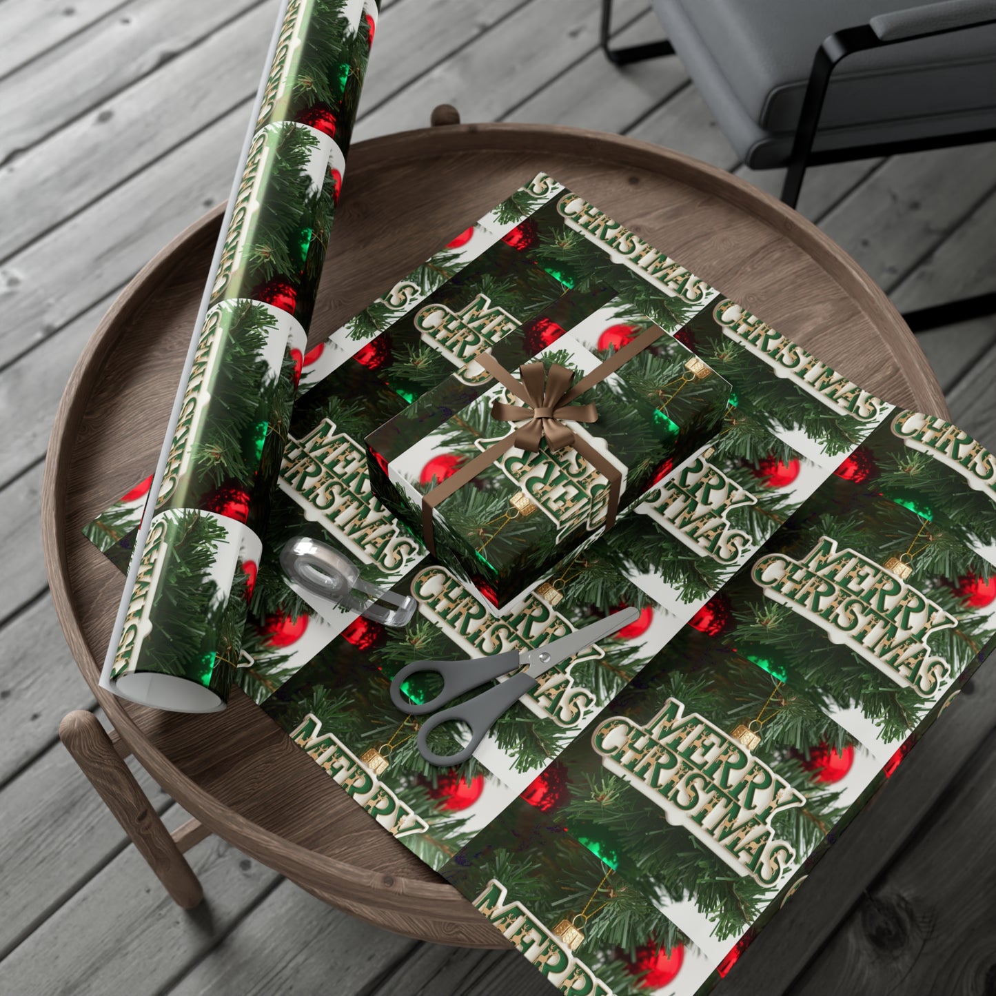 Festive Merry Christmas Gift Wrap Paper