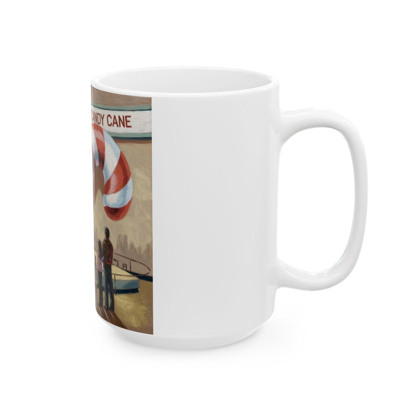 World's Largest Candy Cane Ceramic Mug - Festive Holiday Gift for Hot Beverages