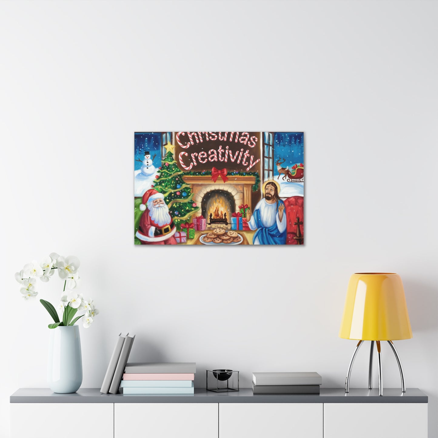 Festive Christmas Canvas Gallery Wrap - 'Christmas Creativity' Decor