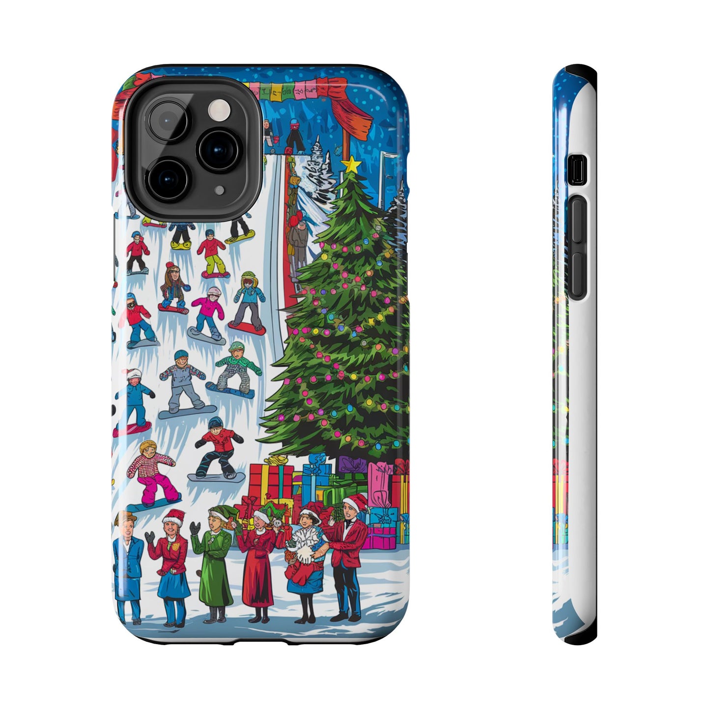 Festive Winter Holiday Tough Phone Cases - Colorful Christmas Design